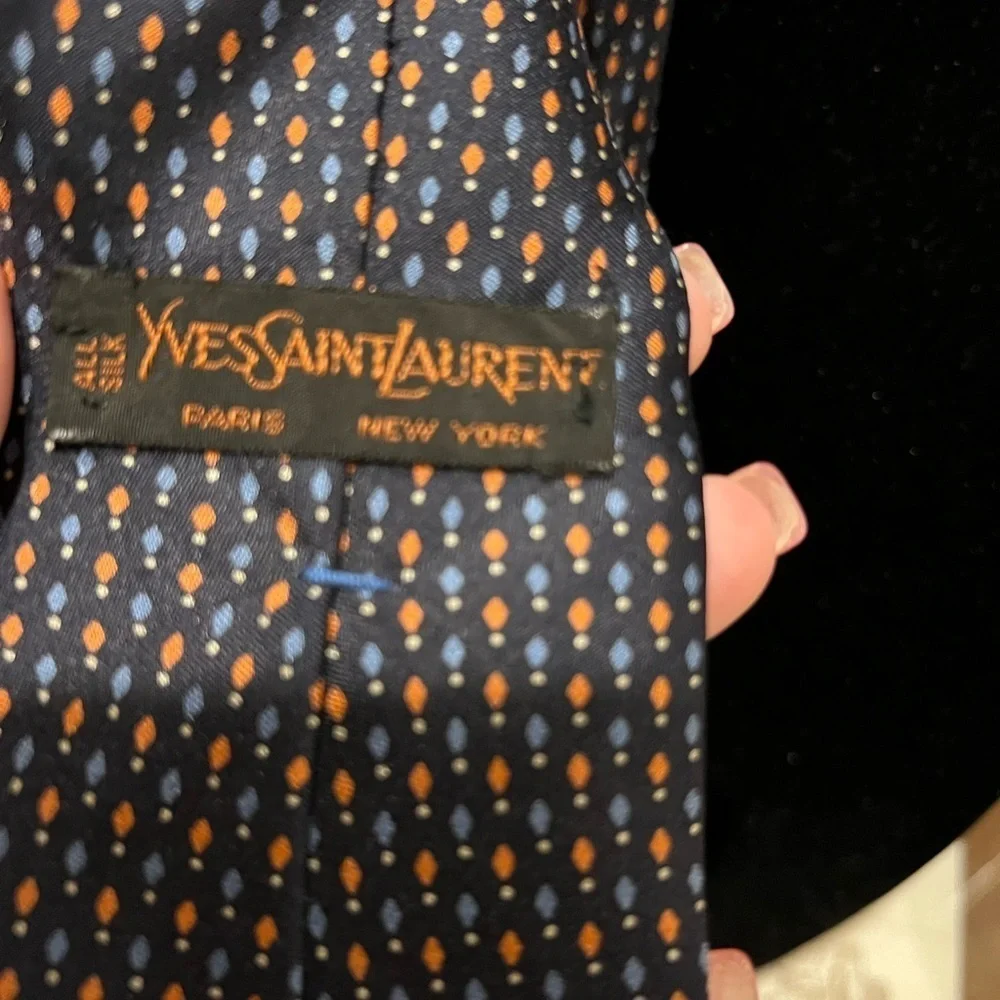 Yves Saint Laurent Blue Silk Tie
